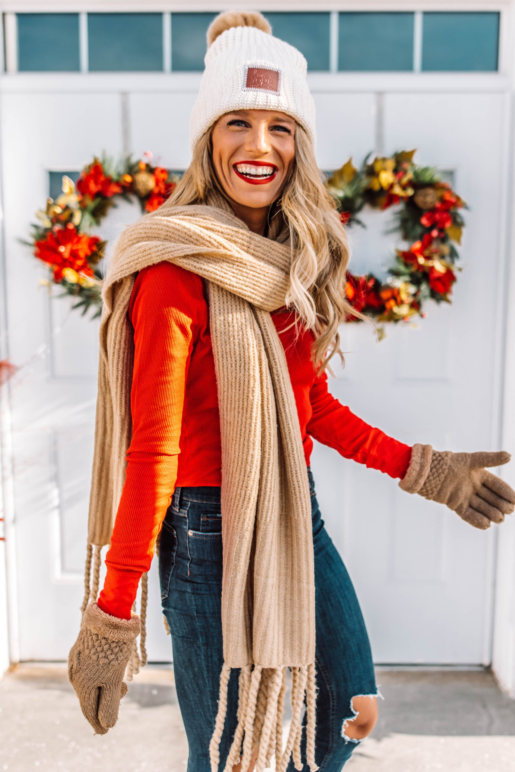 Holiday Winter Style Tall Blonde Bell