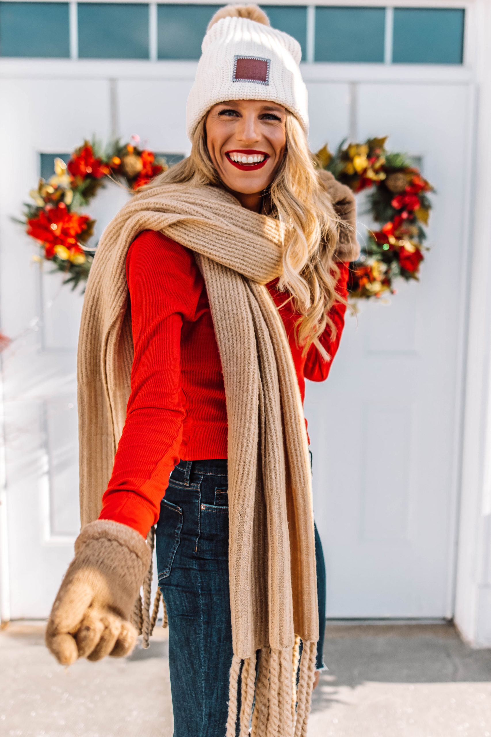 Holiday Winter Style Tall Blonde Bell