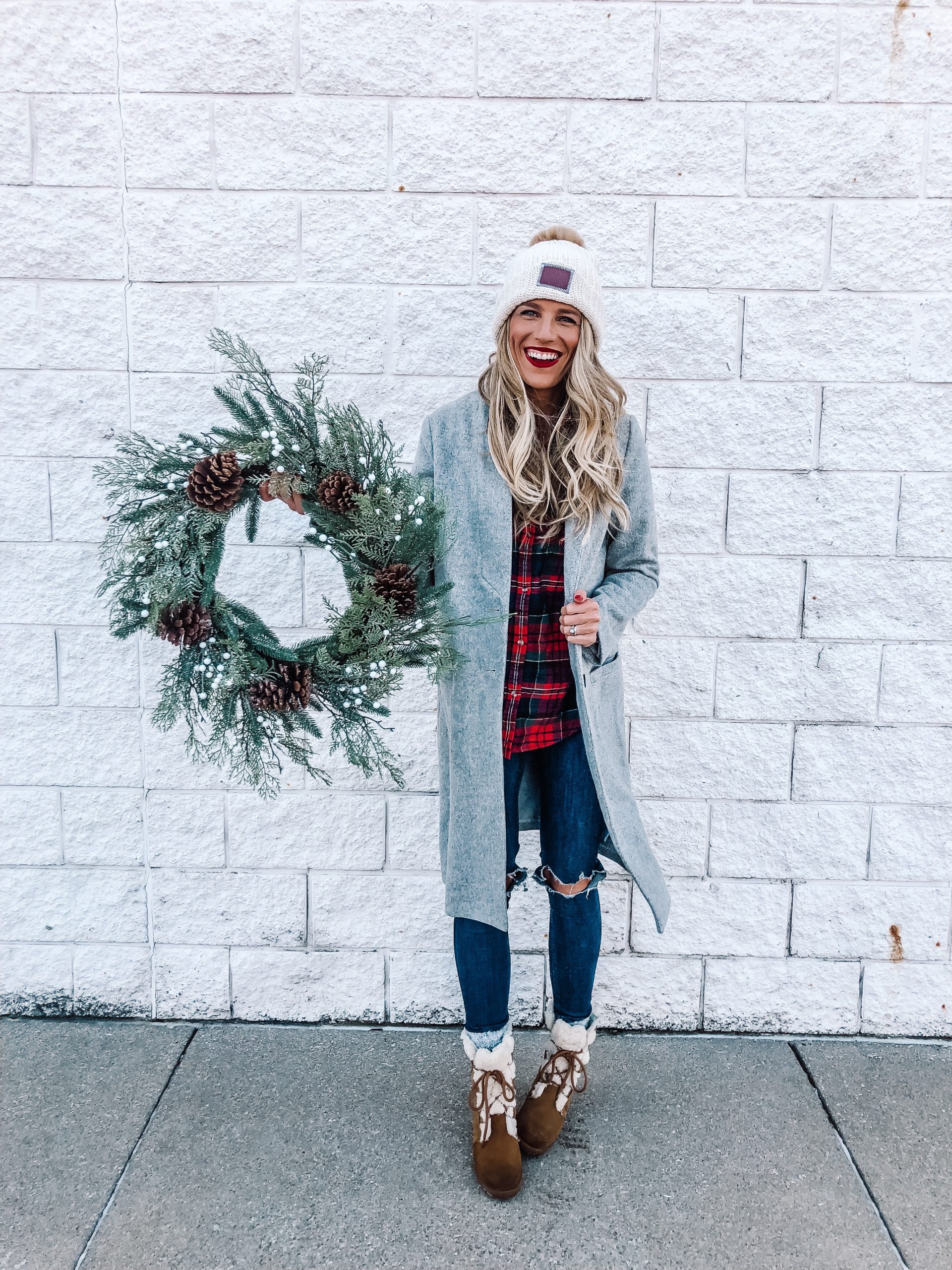 Holiday winter style Tall Blonde Bell