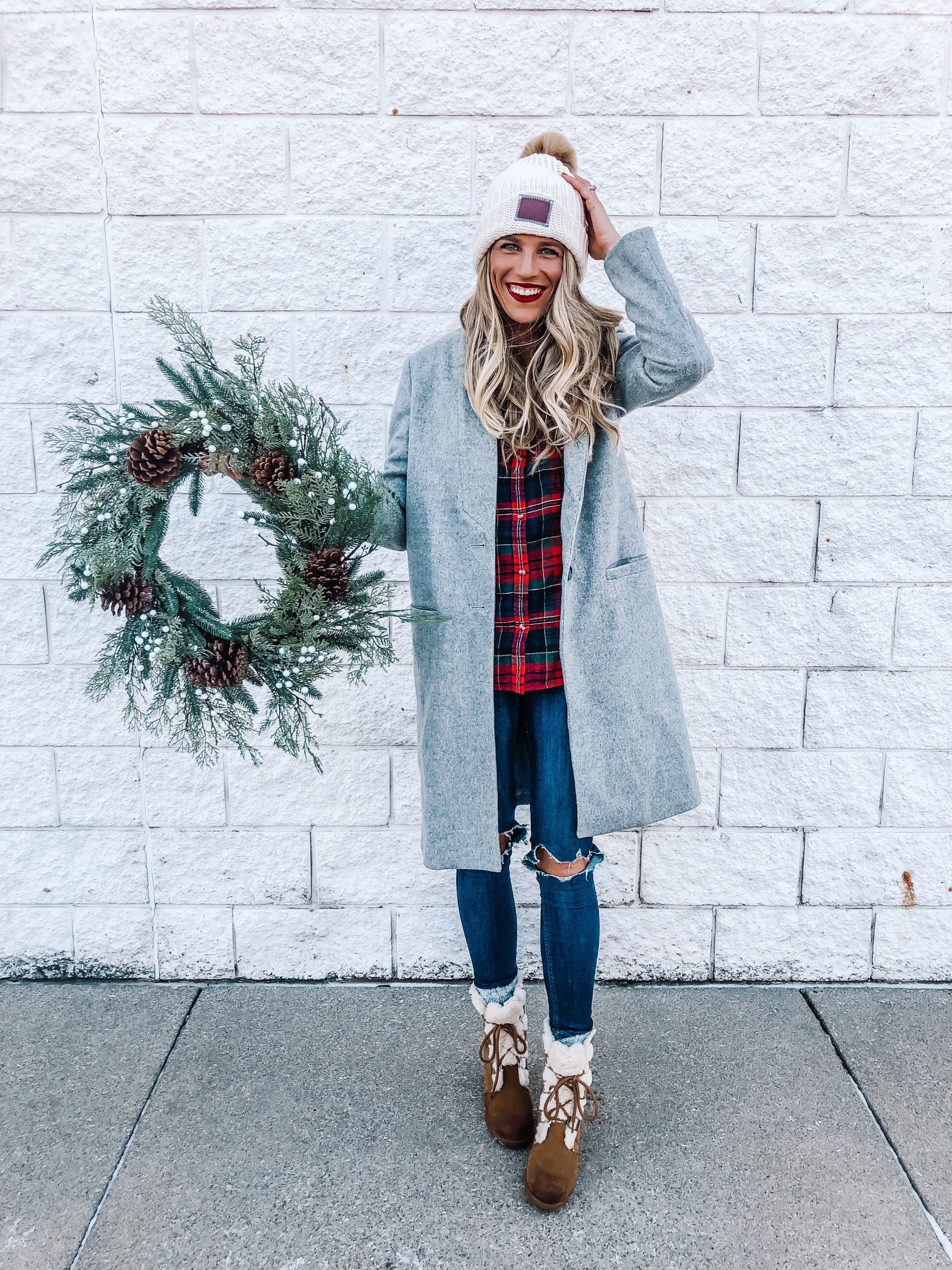 Holiday winter style Tall Blonde Bell