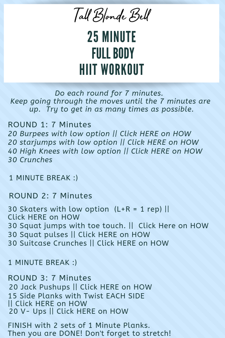25 Minute Full Body Hiit Workout Tall Blonde Bell