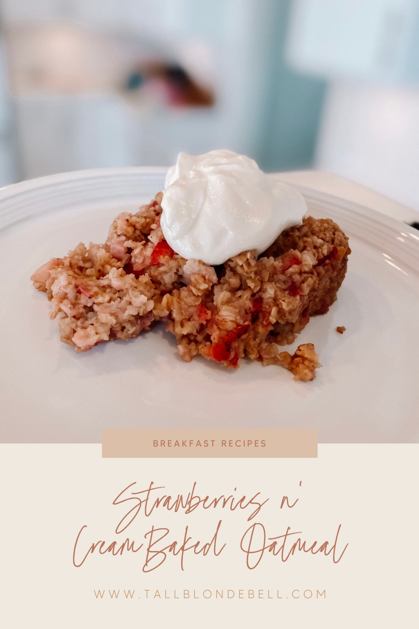 Strawberries n' Cream Baked Oatmeal