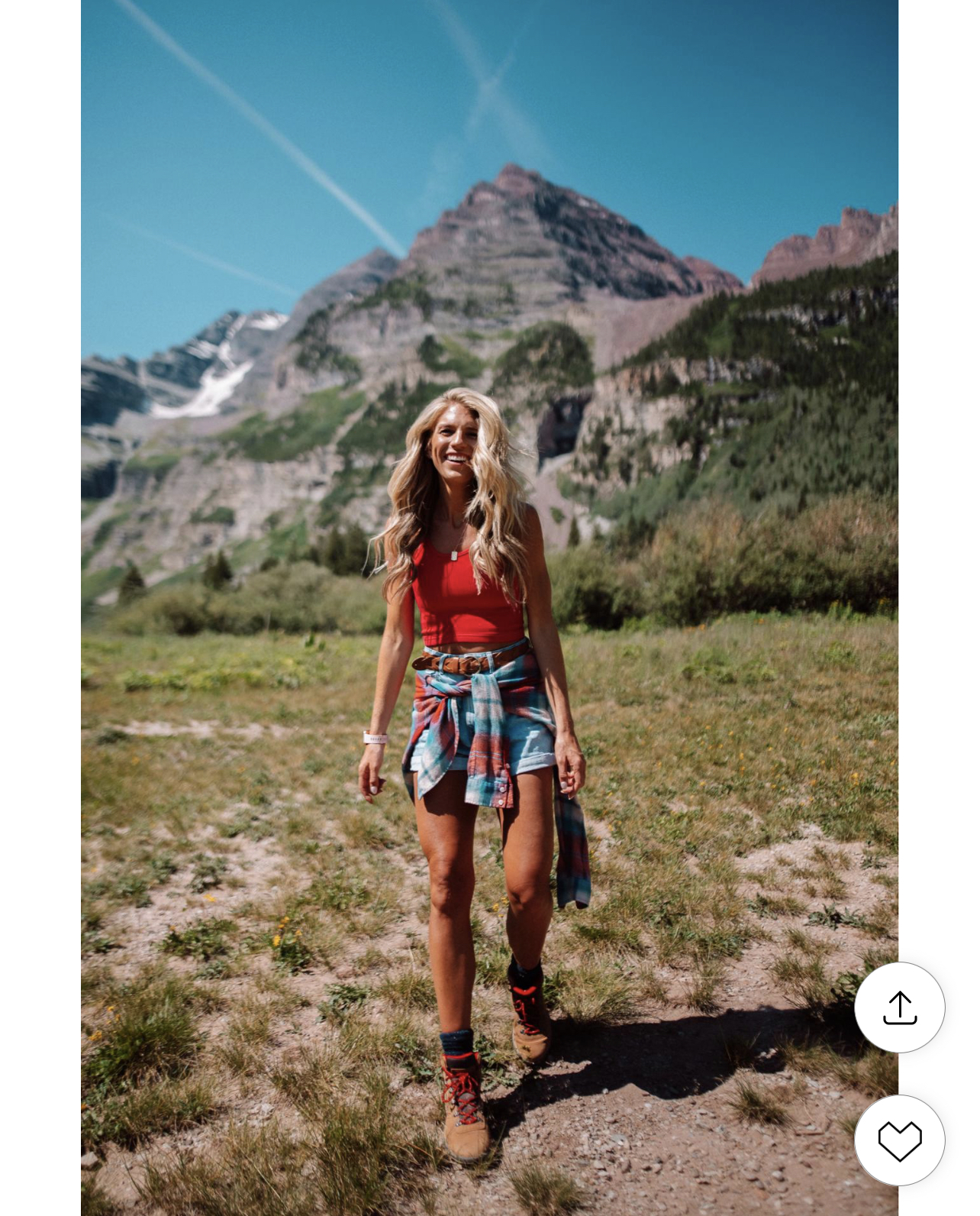 free people crop tank on hiking outfit