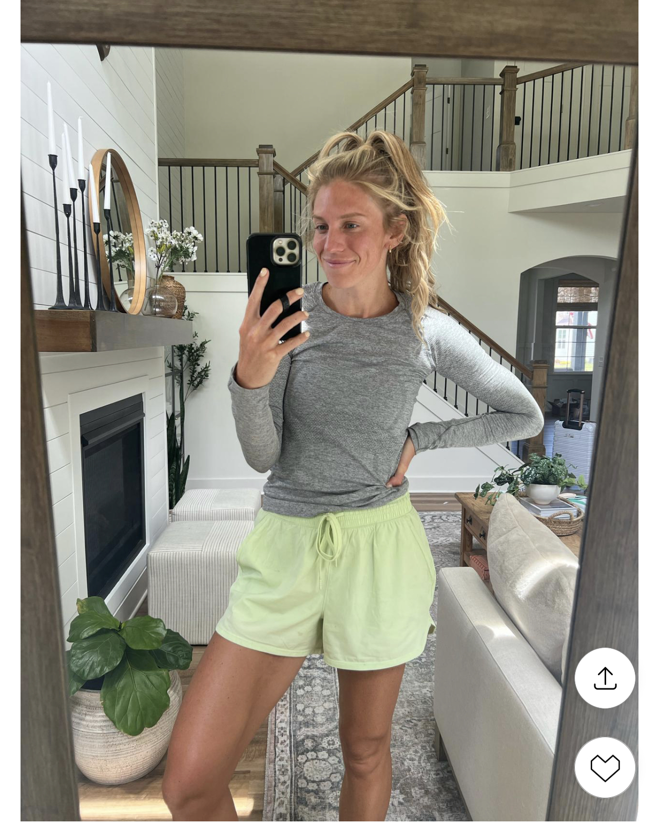 hiking outfit lululemon active long sleeve top with running shorts